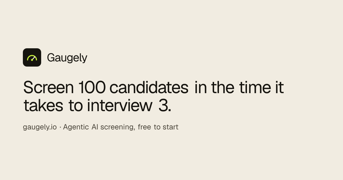Gaugely — AI recruiting software with voice AI interviews